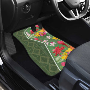 Afro Tropical Flowers Car Mats Green Version