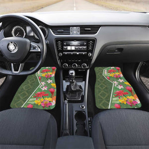 Afro Tropical Flowers Car Mats Green Version