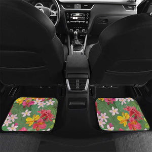 Afro Tropical Flowers Car Mats Green Version