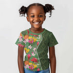Afro Tropical Flowers Kid T shirt Green Version
