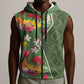 Afro Tropical Flowers Sleeveless Zip Hoodie Green Version - African Pride