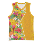 Afro Tropical Flowers Basketball Jersey Yellow Version LT18