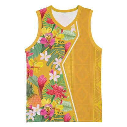 Afro Tropical Flowers Basketball Jersey Yellow Version LT18