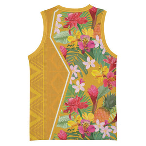 Afro Tropical Flowers Basketball Jersey Yellow Version LT18
