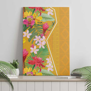 Afro Tropical Flowers Canvas Wall Art Yellow Version