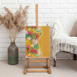 Afro Tropical Flowers Canvas Wall Art Yellow Version