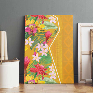 Afro Tropical Flowers Canvas Wall Art Yellow Version