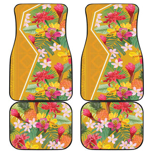 Afro Tropical Flowers Car Mats Yellow Version