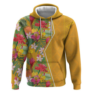 Afro Tropical Flowers Hoodie Yellow Version