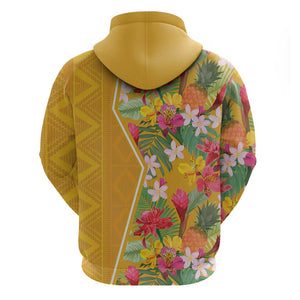 Afro Tropical Flowers Hoodie Yellow Version