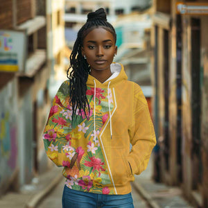 Afro Tropical Flowers Hoodie Yellow Version