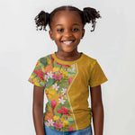 Afro Tropical Flowers Kid T shirt Yellow Version