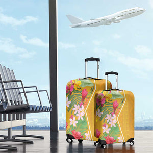 Afro Tropical Flowers Luggage Cover Yellow Version