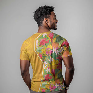 Afro Tropical Flowers T shirt Yellow Version