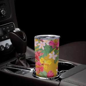 Afro Tropical Flowers Tumbler Cup Yellow Version