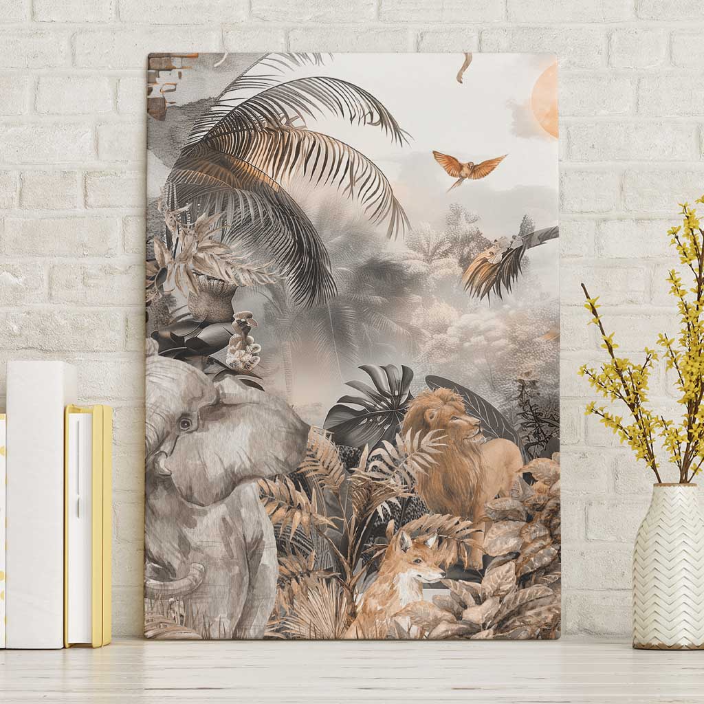 Afro Safari Animals Canvas Wall Art