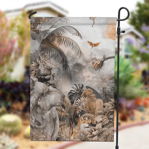 Afro Safari Animals Garden Flag