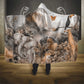 Afro Safari Animals Hooded Blanket