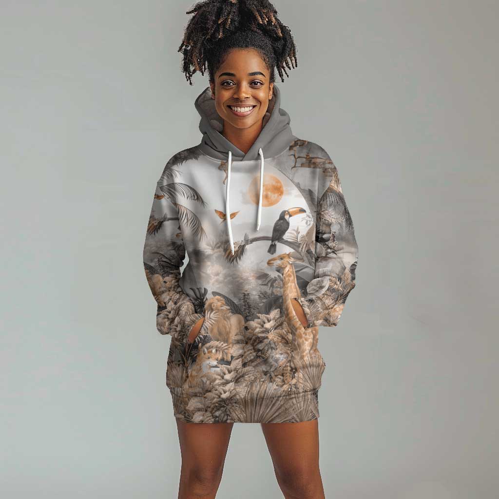 Afro Safari Animals Hoodie Dress