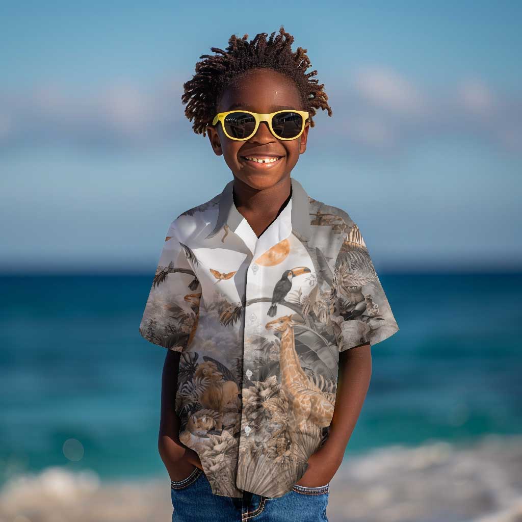 Afro Safari Animals Kid Hawaiian Shirt