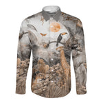 Afro Safari Animals Long Sleeve Button Shirt