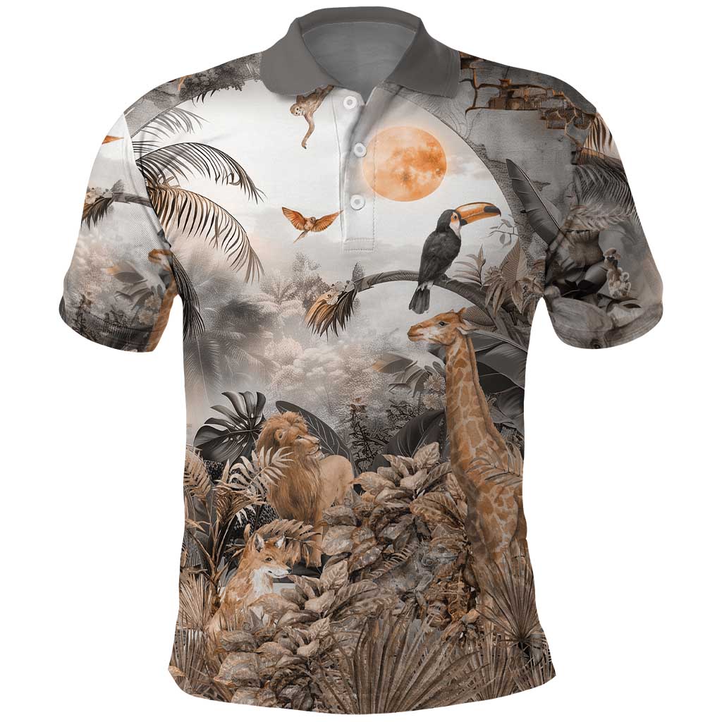 Afro Safari Animals Polo Shirt