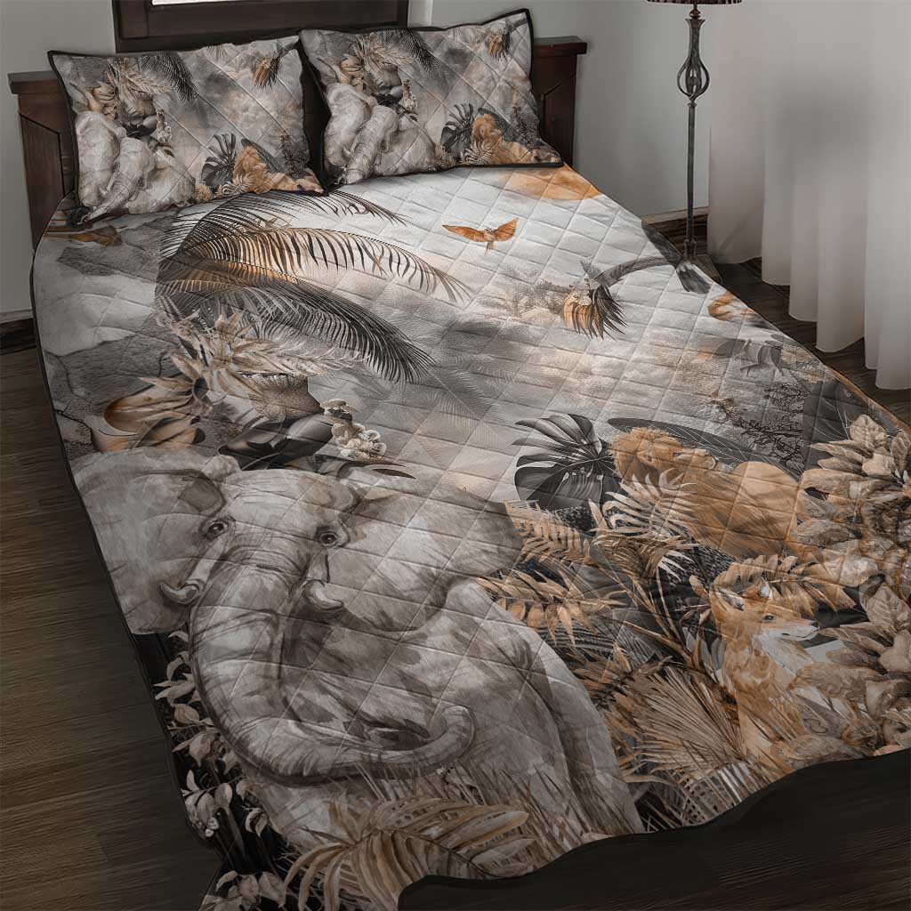 Afro Safari Animals Quilt Bed Set