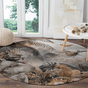 Afro Safari Animals Round Carpet