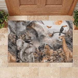 Afro Safari Animals Rubber Doormat