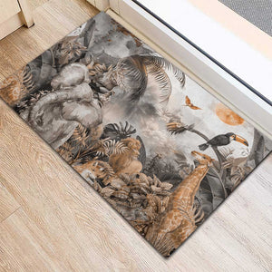 Afro Safari Animals Rubber Doormat