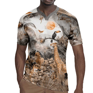 Afro Safari Animals Rugby Jersey