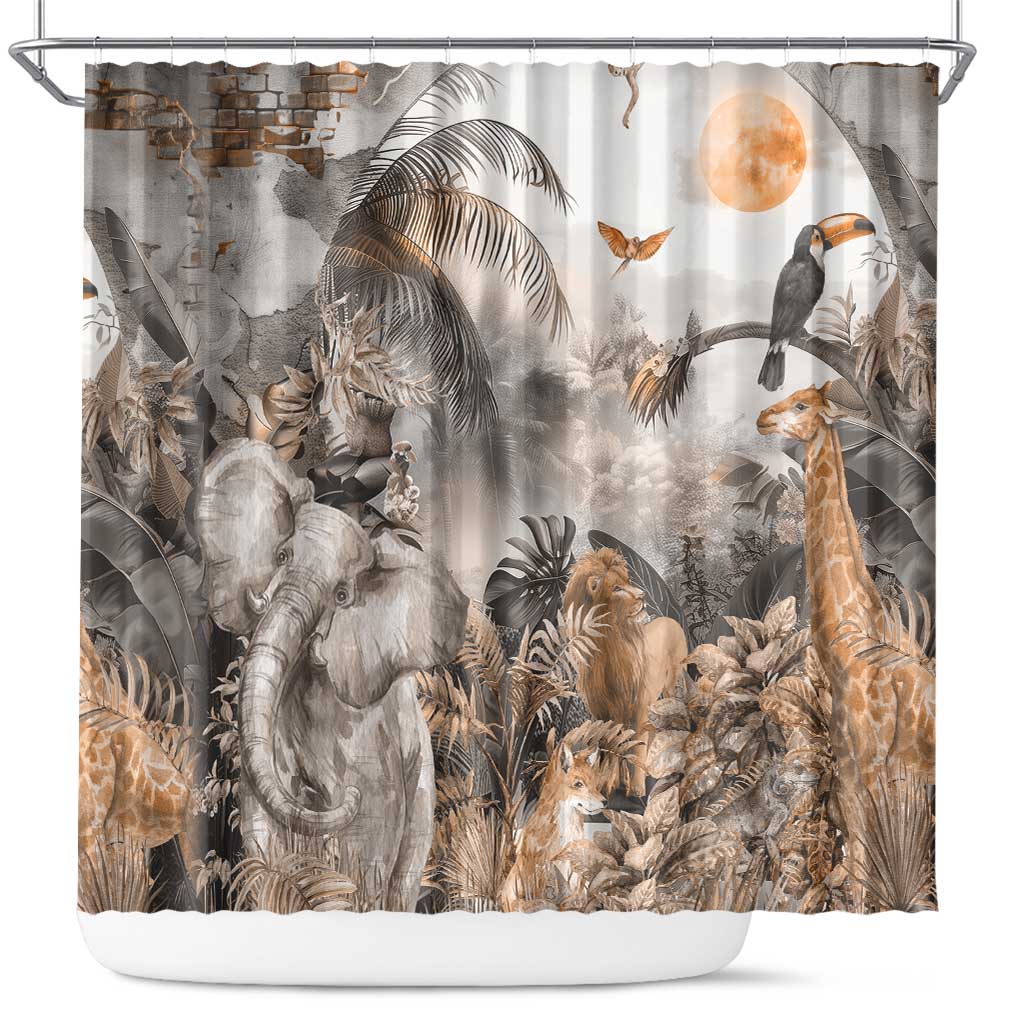 Afro Safari Animals Shower Curtain