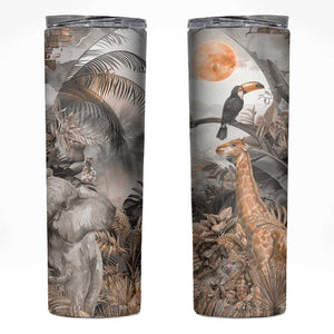 Afro Safari Animals Skinny Tumbler