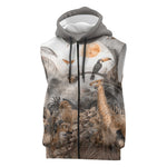 Afro Safari Animals Sleeveless Zip Hoodie - African Pride