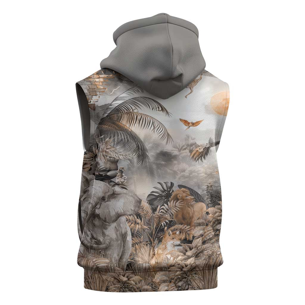 Afro Safari Animals Sleeveless Zip Hoodie - African Pride