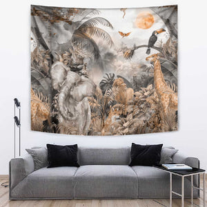 Afro Safari Animals Tapestry