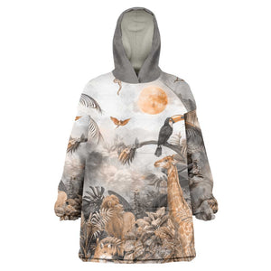 Afro Safari Animals Wearable Blanket Hoodie