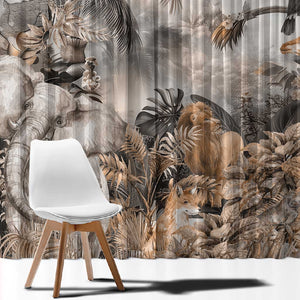 Afro Safari Animals Window Curtain