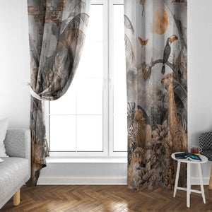 Afro Safari Animals Window Curtain