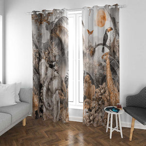 Afro Safari Animals Window Curtain