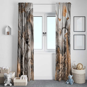 Afro Safari Animals Window Curtain