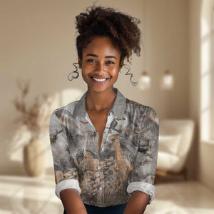 Afro Safari Animals Women Casual Shirt