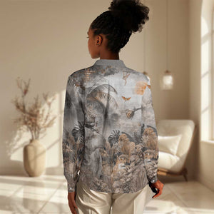 Afro Safari Animals Women Casual Shirt