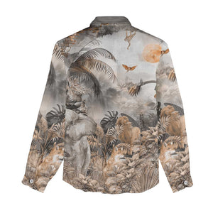 Afro Safari Animals Women Casual Shirt