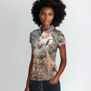 Afro Safari Animals Women Polo Shirt