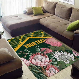 Personalized South Africa With Afro King Protea Area Rug Kente Patterns