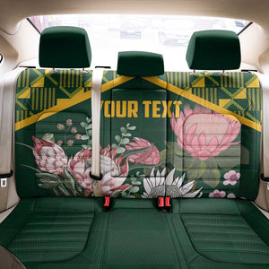 Personalized South Africa With Afro King Protea Back Car Seat Cover Kente Patterns