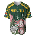 Personalized South Africa With Afro King Protea Baseball Jersey Kente Patterns