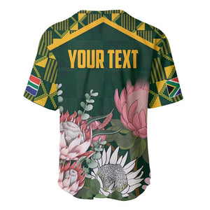 Personalized South Africa With Afro King Protea Baseball Jersey Kente Patterns