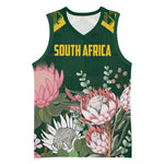 Personalized South Africa With Afro King Protea Basketball Jersey Kente Patterns LT18